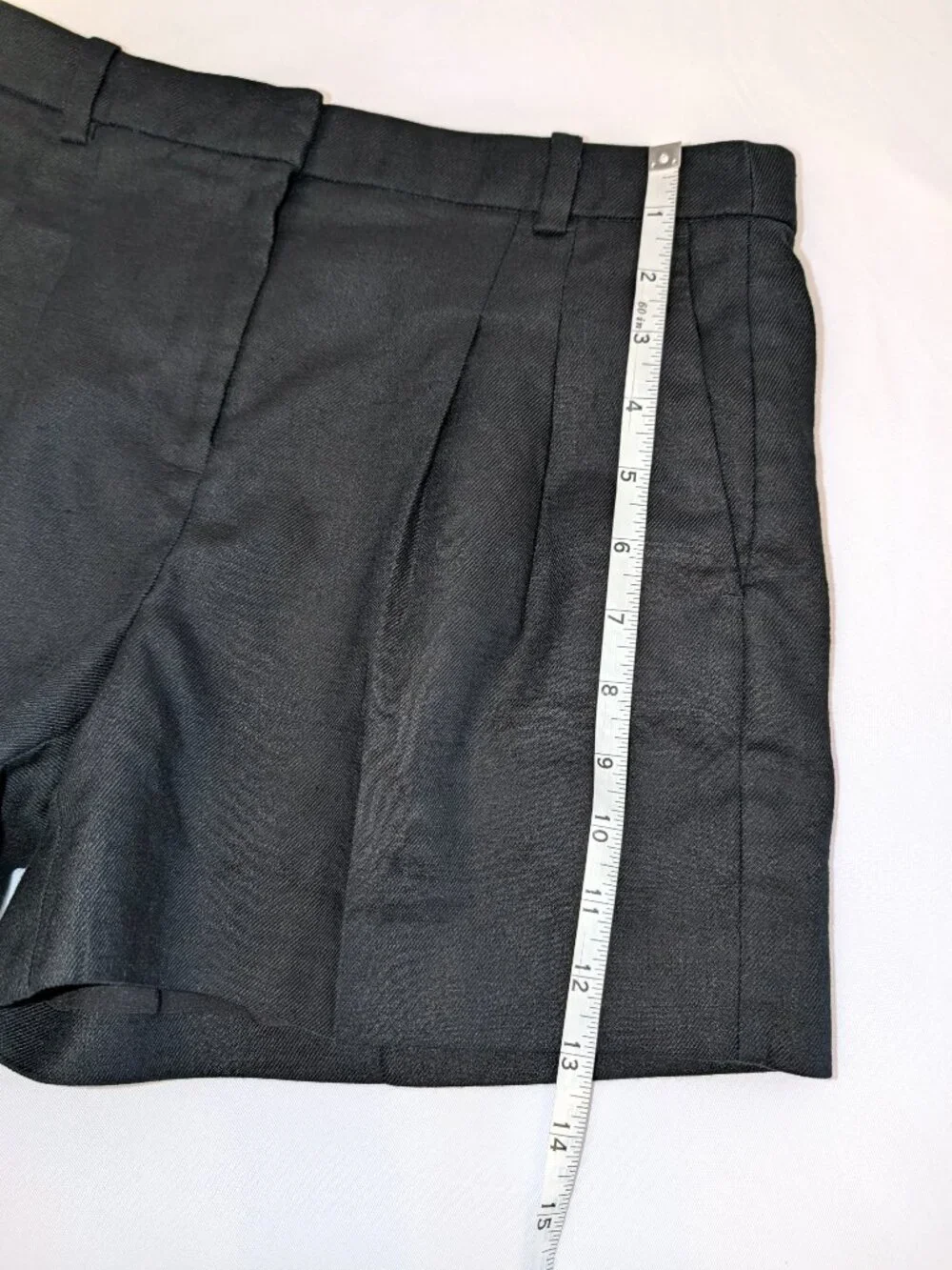 J. Crew | 2025 Stretch Linen Blend Black Lucia Pleated Shorts | Size  0
